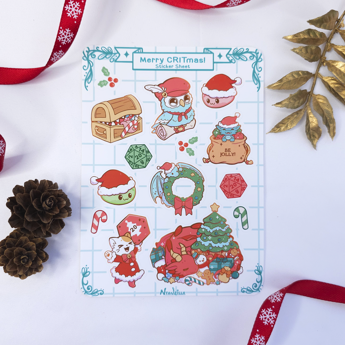 Merry CRITmas DnD Sticker Sheet