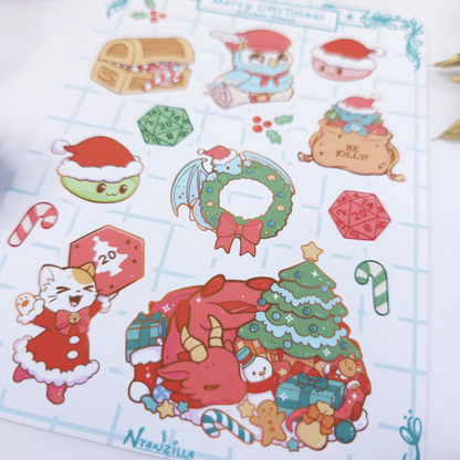 Merry CRITmas DnD Sticker Sheet
