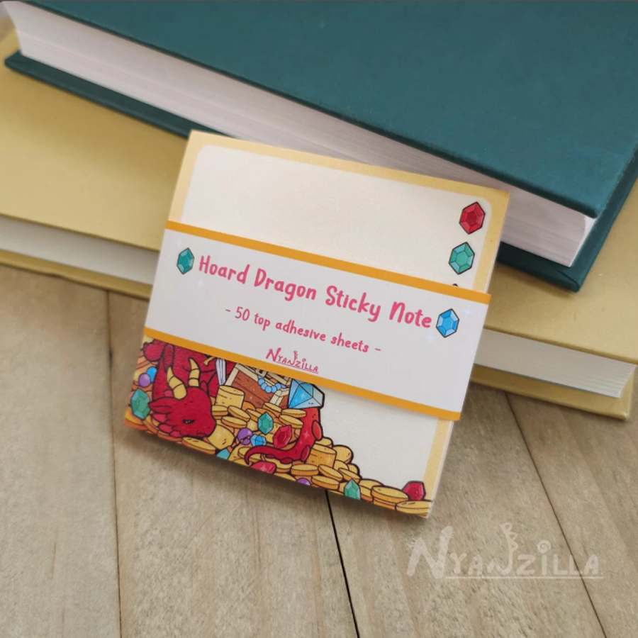 Treasure Hoard Dragon Fantasy Sticky Note