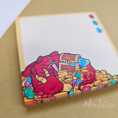 Treasure Hoard Dragon Fantasy Sticky Note