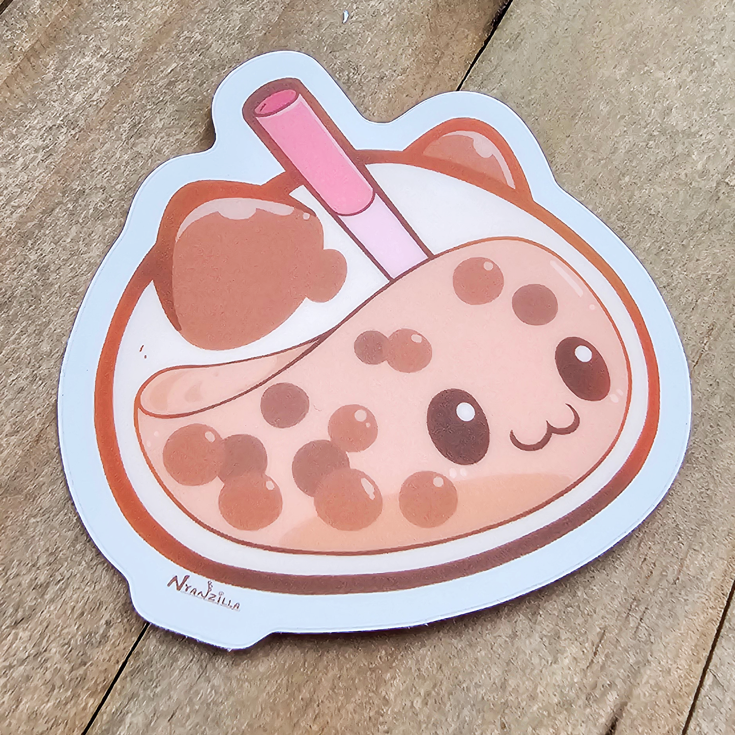 Slimew the Boba Slime Cat Clear Vinyl Sticker