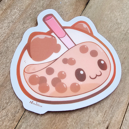 Slimew the Boba Slime Cat Clear Vinyl Sticker