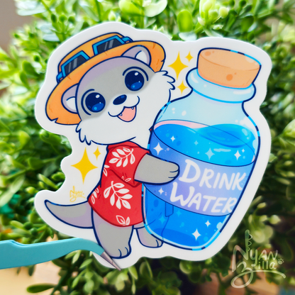 Abroader Otter Drink Water Vinyl Sticker