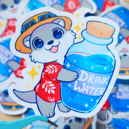 Abroader Otter Drink Water Vinyl Sticker
