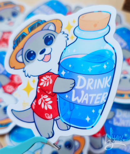 Abroader Otter Drink Water Vinyl Sticker