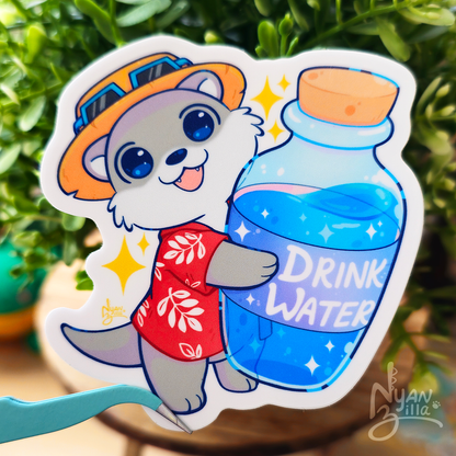 Abroader Otter Drink Water Vinyl Sticker