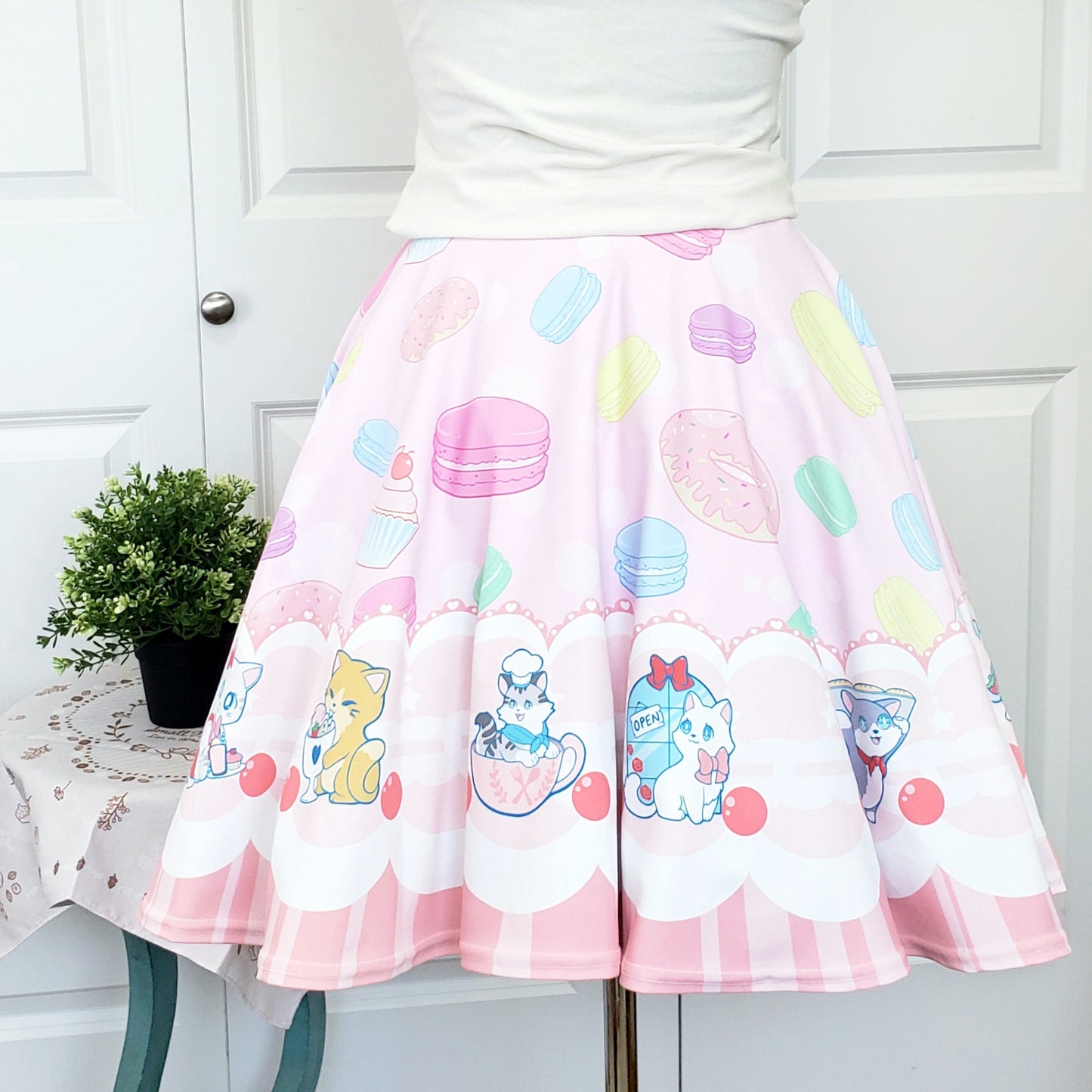 MADE TO ORDER Cat Cafe Kawaii Skirt