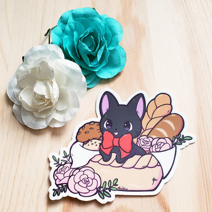 Jiji in Basket Cat Vinyl Sticker