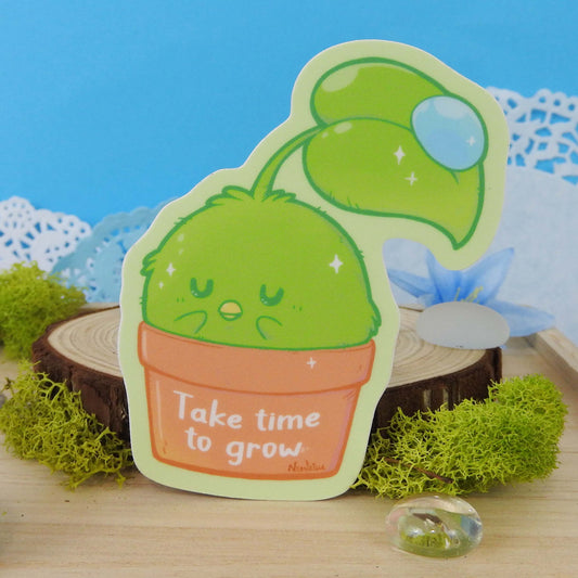 Take Time to Grow Positivity Vinyl Sticker