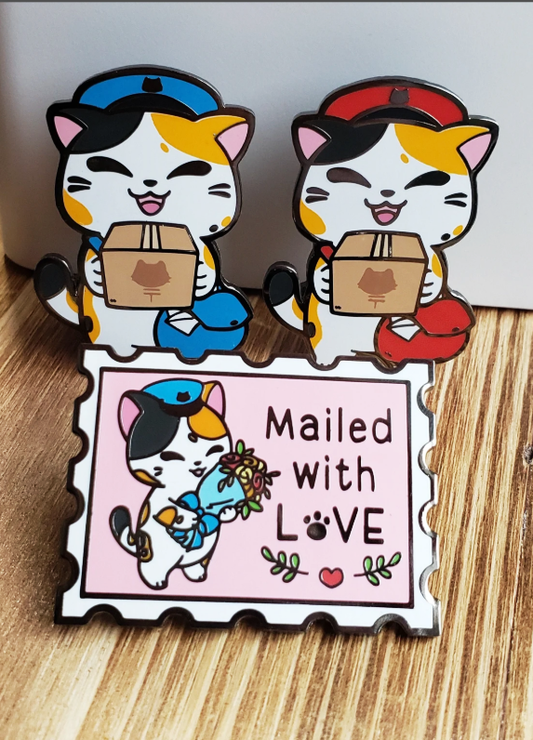 Mochi the Delivery Cat Package Ver. Enamel Pin