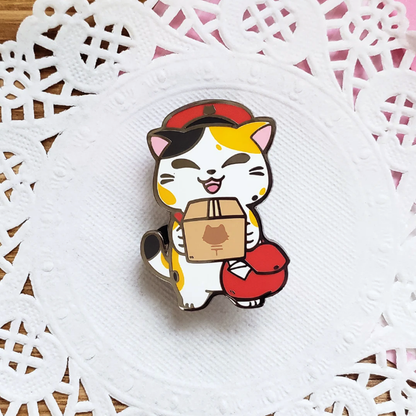 Mochi the Delivery Cat Package Ver. Enamel Pin